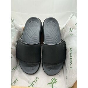 KURU KURUCLOUD Mens Slide Sandals Black Charcoal Orthopedic Comfort Size 10